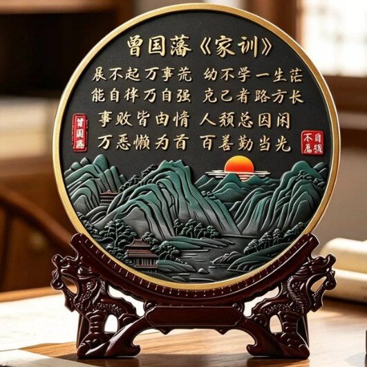 曾国潘家训新中式电视柜摆件玄关装饰品客厅办公室桌面励志摆台