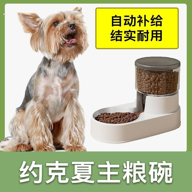 约克夏专用主粮碗食盆狗狗自动喂食器成幼犬狗粮碗狗盆宠物用品