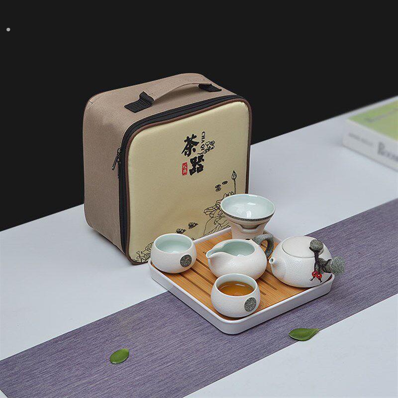 家用快客杯一壶二杯小单人陶瓷简易日式功夫旅行宿舍茶具套装蓄水