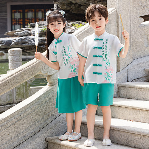 儿童汉服夏装男女童中国风古装夏季表演服古风唐装六一演出服套装