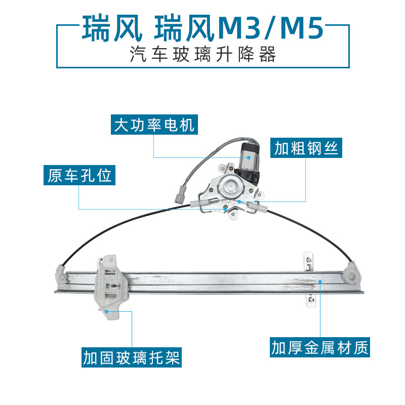 适用江淮老瑞风/瑞风M3 M5电动玻璃升降器总成车窗摇机支架电机