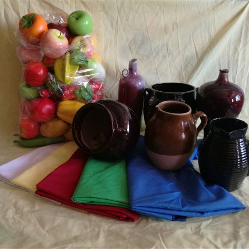 教具美术用品画材 陶瓷器静物陶罐衬布蜡果组合素描套装 包邮