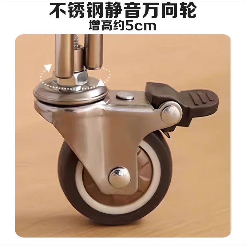 乐宝脚轮万向轮滑轮置物架刹车轮日式置物架轮子厨房落地柜转向轮