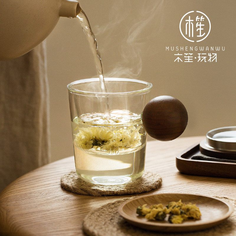 木笙玩物玻璃杯创意设计泡茶杯过滤杯子女日式简约个性花茶杯清新