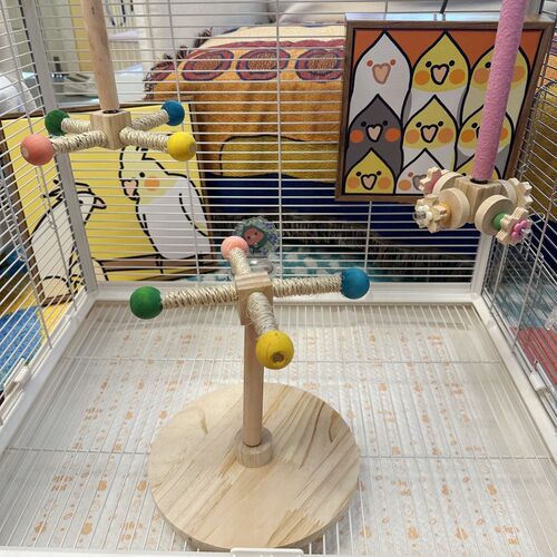 鹦鹉木质家具健身剑麻旋转棒牡丹玄风挂架鸟窝防抑郁笼子布景