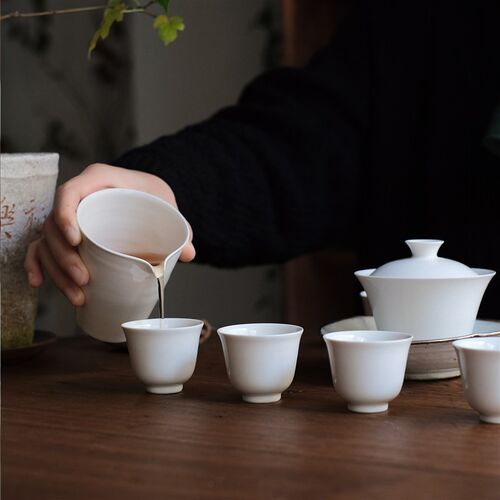 元无茶具公道杯单个清长草木灰2024新款公道杯分茶器陶瓷高端公杯