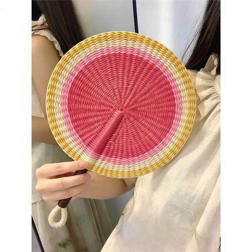 草编扇子蒲扇海草夏天女可携式随身手工编织手摇扇高颜值轻便2026