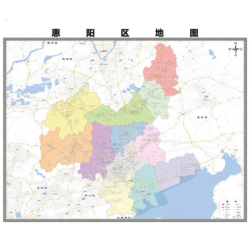 惠阳区市区域县市地图街道分布地区区域图办公室贴图挂图