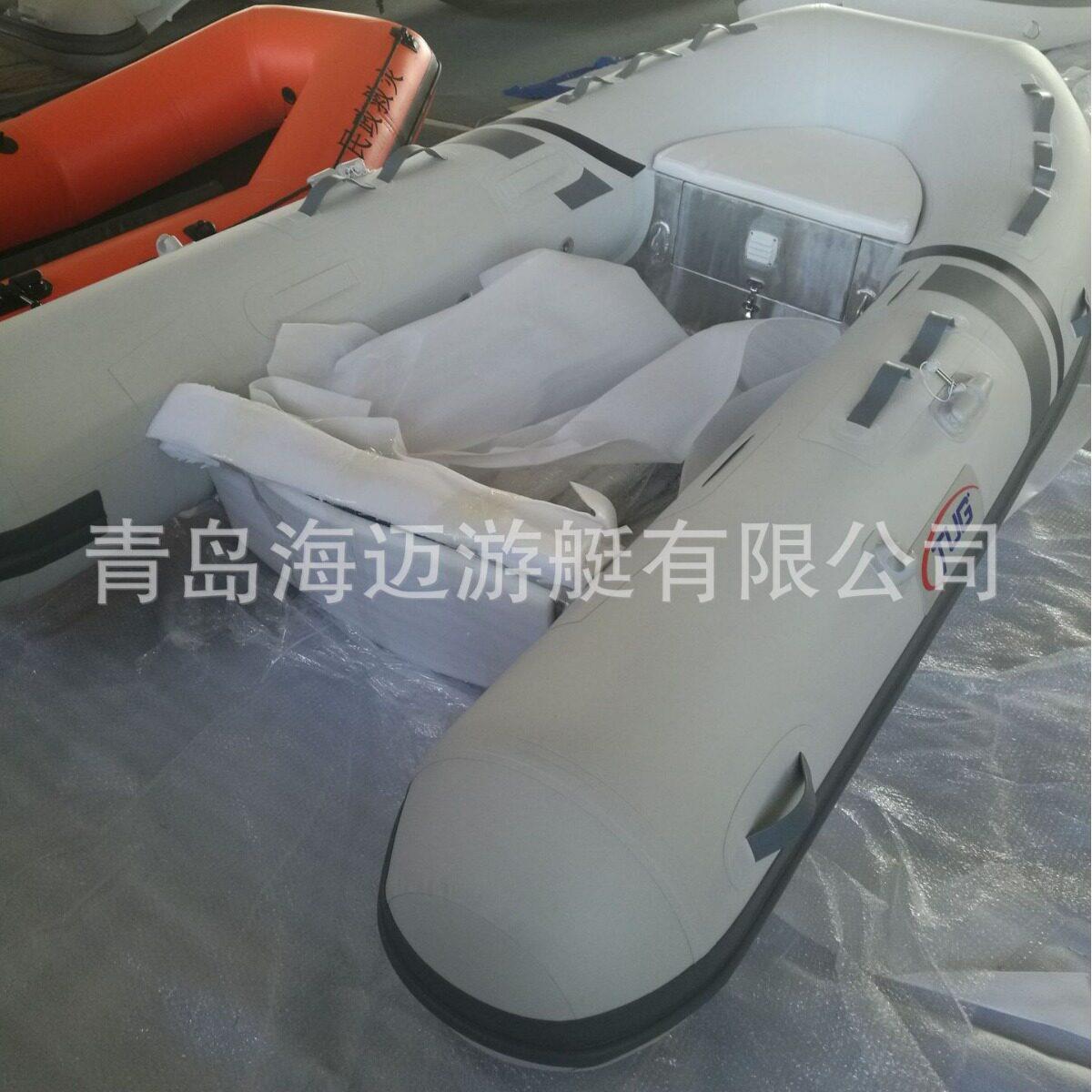 2.闲7H-4米铝镁合艇钓PVC加厚橡皮艇硬底海钓鱼船金休运动艇