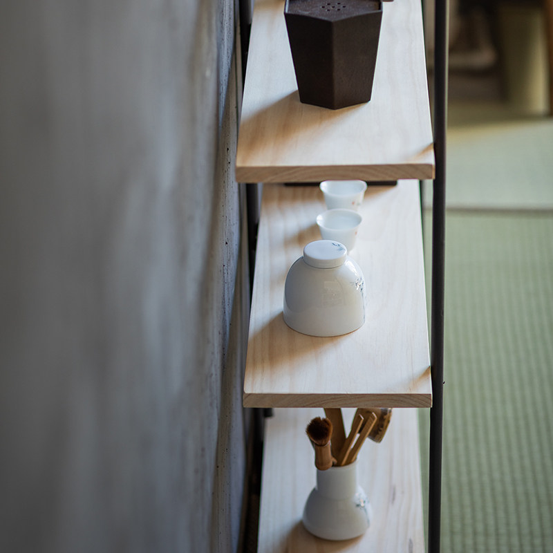 草木祠 铁艺茶棚 实木茶柜茶具收纳架展示柜博古架置物架茶道配件