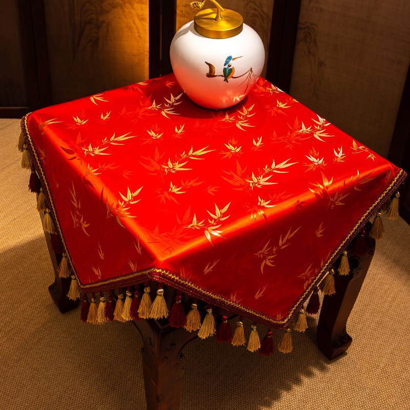 茶几盖布高档新中式餐桌桌布边柜角几小方几装饰布床头柜防尘盖巾