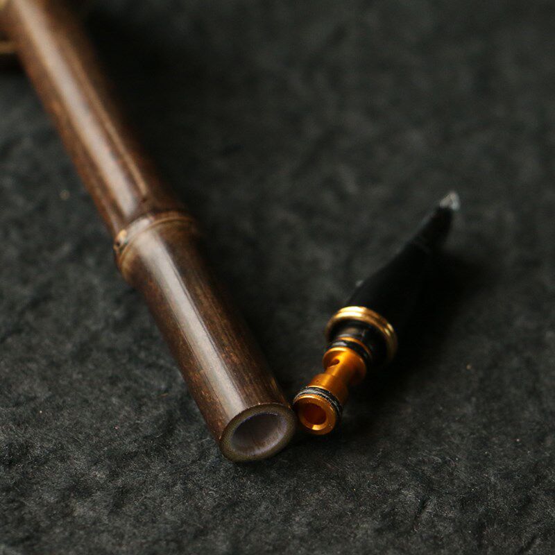 精品纯手工制作天然紫竹可拆卸小烟斗竹制过滤烟嘴竹烟具带过滤器