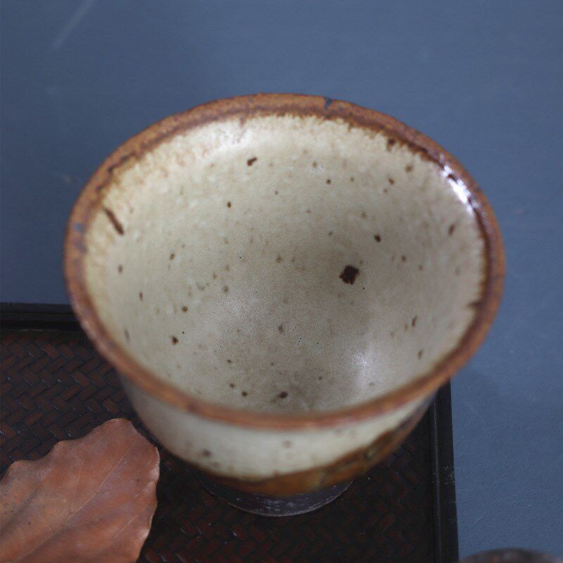 柴烧粗陶手工拉坯三才盖碗功夫茶具陶瓷大号泡茶碗红茶普洱沏茶器