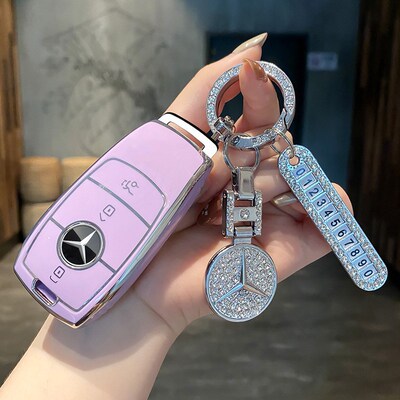 奔驰车钥匙套e300L/E260L/GLA200L壳GLC/GLE350/GLB220L扣女士S级