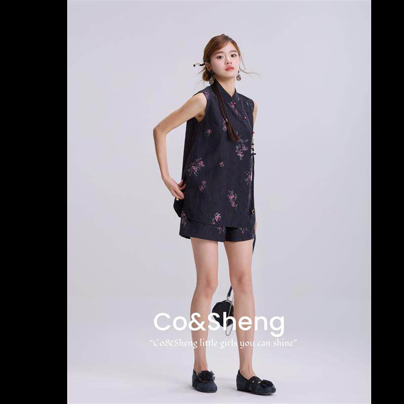 紫烟云/重生小个子短款旗袍连衣裙短裙新中式套装古典端庄气质