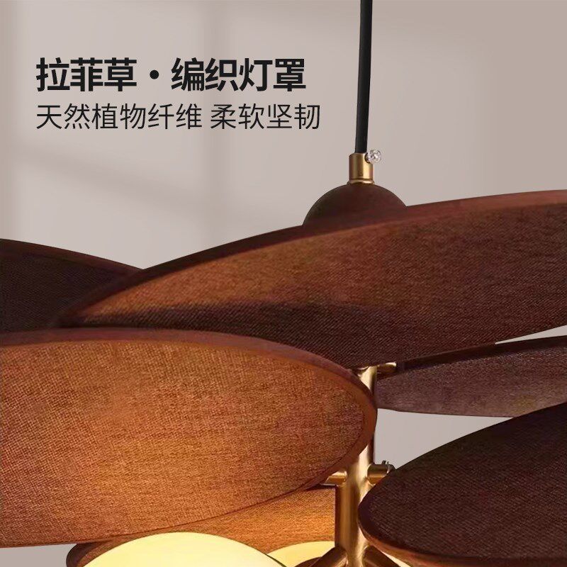 至御法式中古风餐厅吊灯客厅复古藤编卧室吊线灯创意设计餐厅灯具