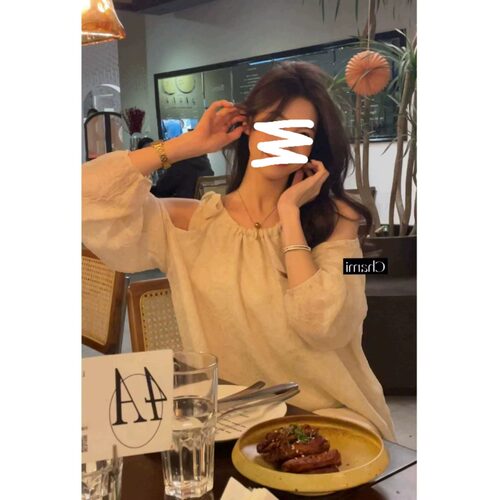 2026挂露肩时尚衬衫女长袖春夏季新款小个子宽松茶歇休闲上衣