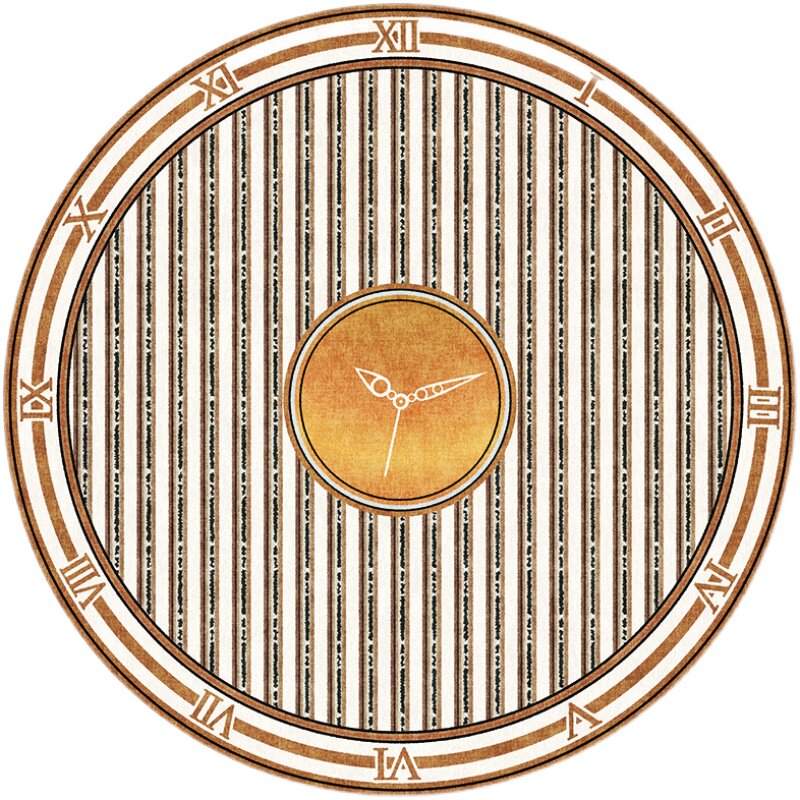 欧美古董怀表圈绒地毯吊篮客厅卧室沙发毯休闲角圆形艺术垫衣帽间