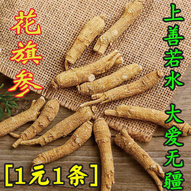 一元1条花旗参美国原装进口加拿大西洋参整枝切片500g人参根发批