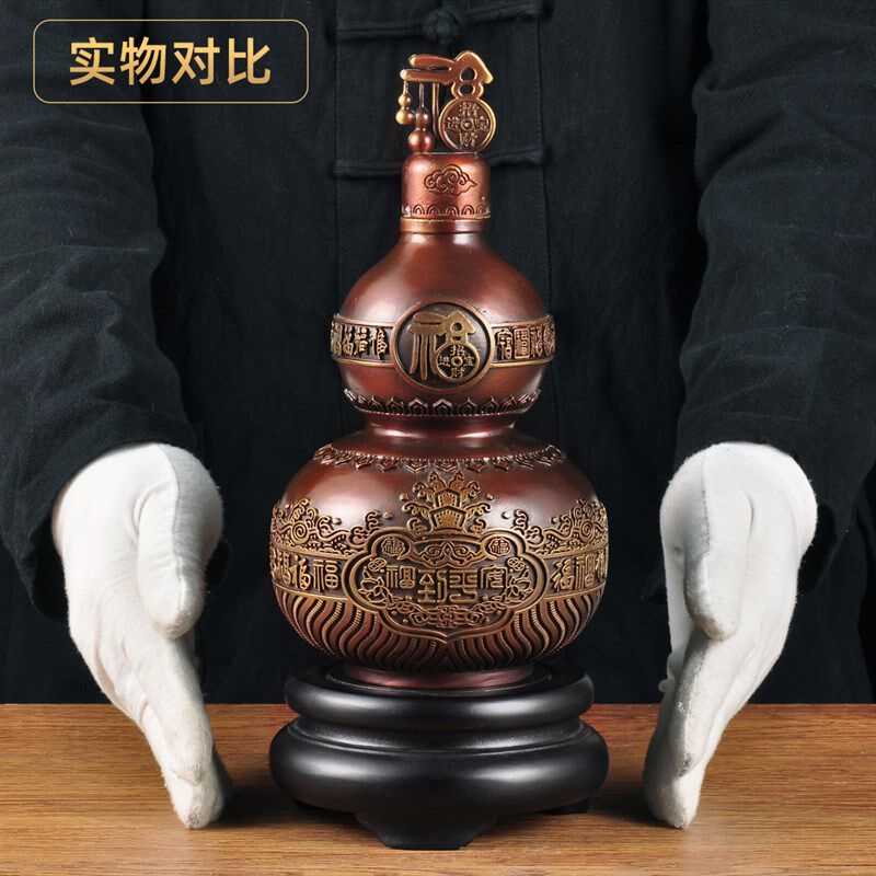 紫铜色福字葫芦摆件招财福禄家居客厅电视柜酒柜装饰品乔迁送礼品