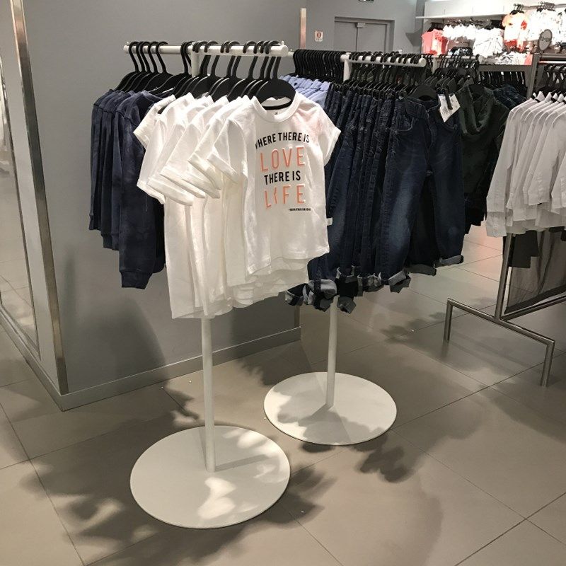 服装店衣服展示架男女装中岛架落地式简约时尚挂衣架金属陈列架