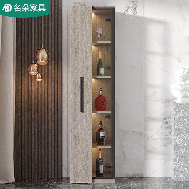 轻奢抽拉酒柜客厅书房手办展示柜玻璃门餐边柜一体靠墙收纳柜5S36