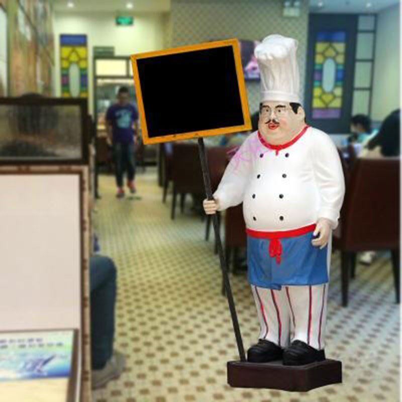 设计定制面馆餐厅卡通迎宾小二哥雕像酒店火锅店小吃人物雕塑摆件
