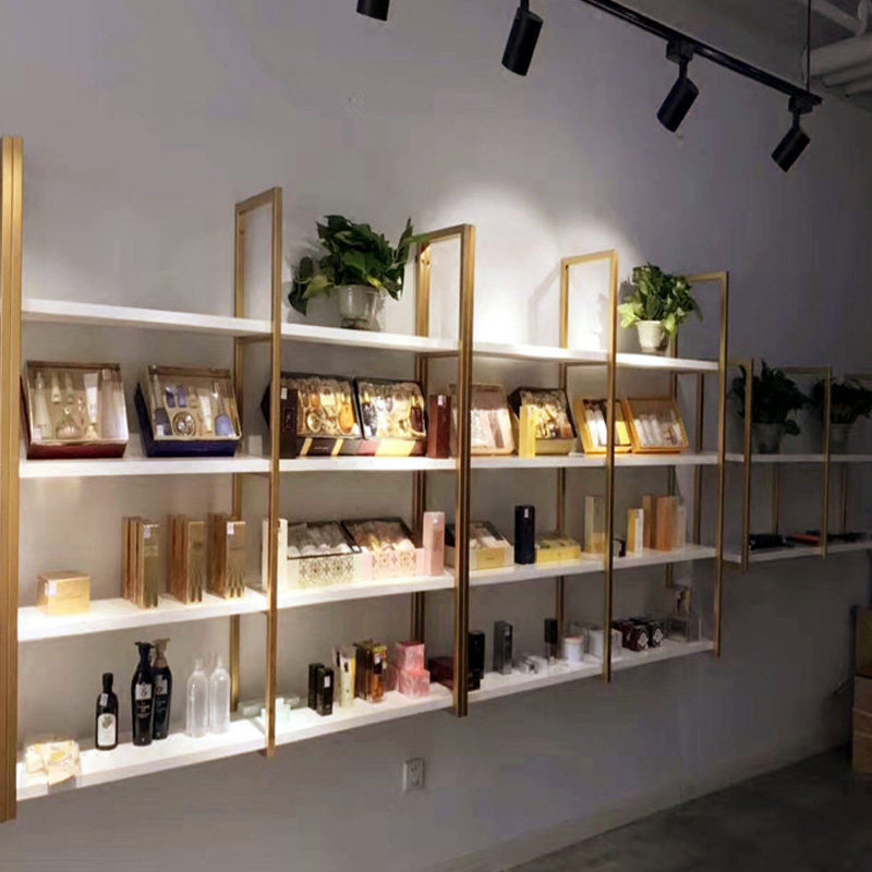 北欧化妆品货架展示架美甲架饰品柜墙上置物架多层隔板壁挂架收纳