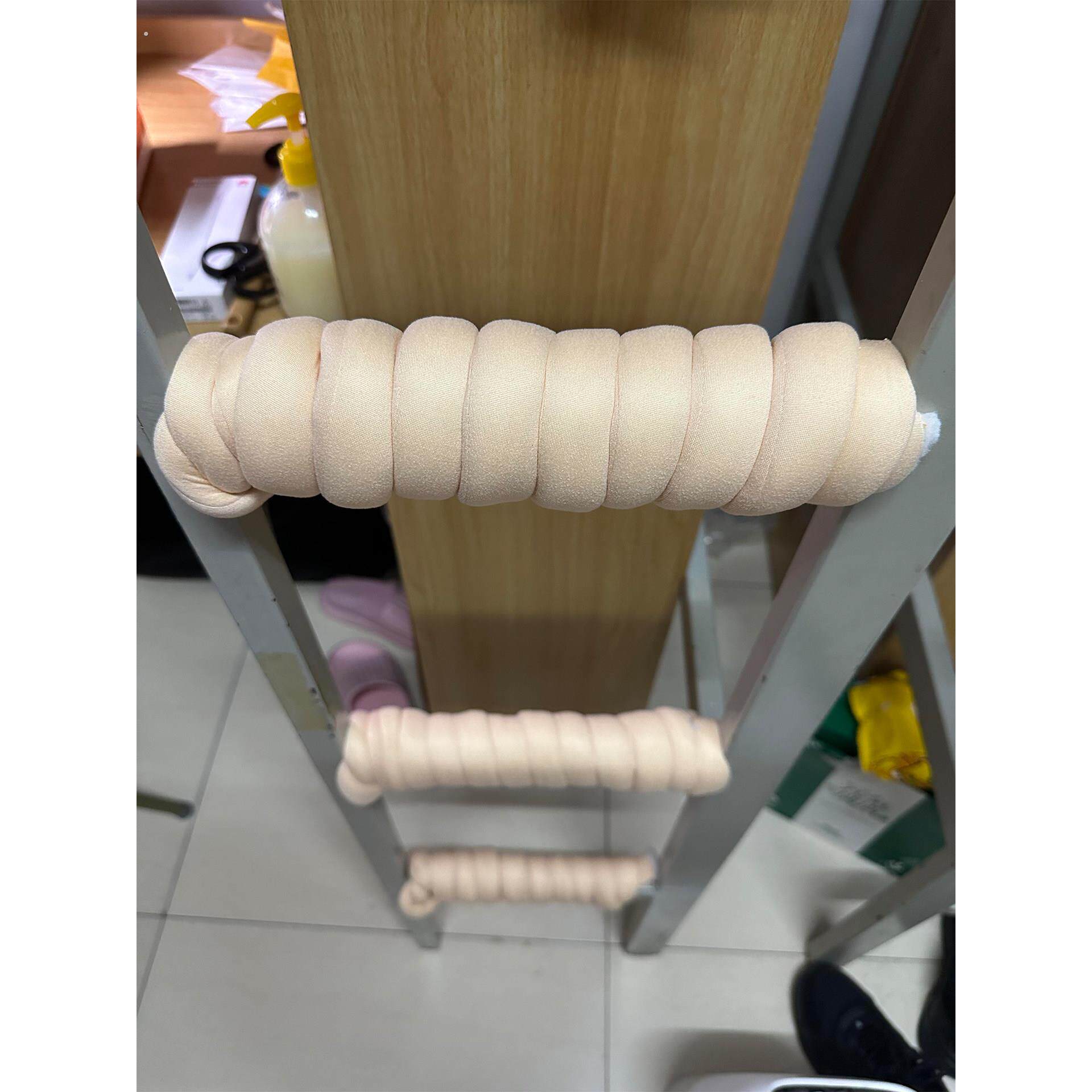 宿舍梯子脚踏垫防滑加厚宽毛绒可拆上下铺爬梯防冻脚毛线踩脚垫
