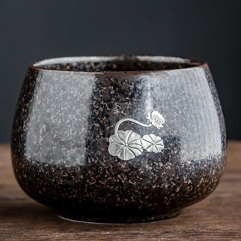 复古茶渣缸小号办公家用简约烟灰缸杯洗水盂创意茶洗陶瓷日式水洗