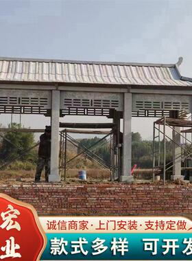 花岗岩大理石石雕凉亭 花岗岩石亭芝麻白凉亭 龙柱石雕亭子长廊式