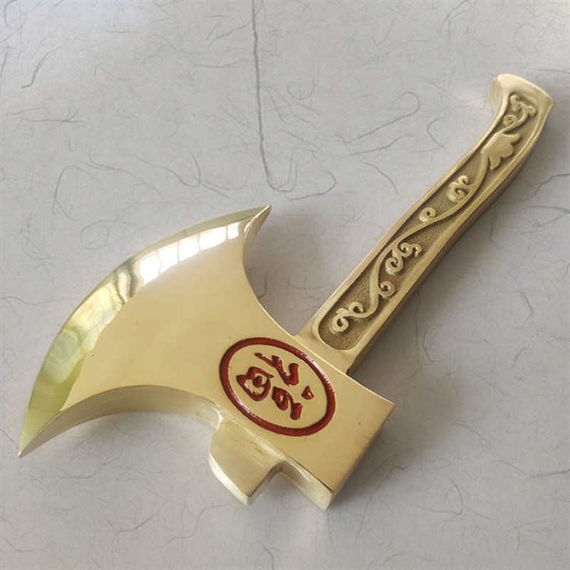 新婚铜斧子纯铜手工铜斧头结婚坐福小斧头鎮宅摆件乔迁开业用品
