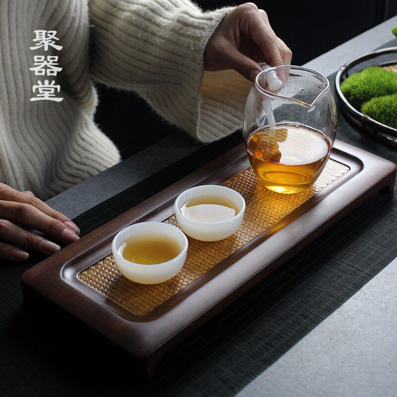 重竹实木干泡盘点心碟子果盘精致中式简易小茶盘茶台壶承茶道配件