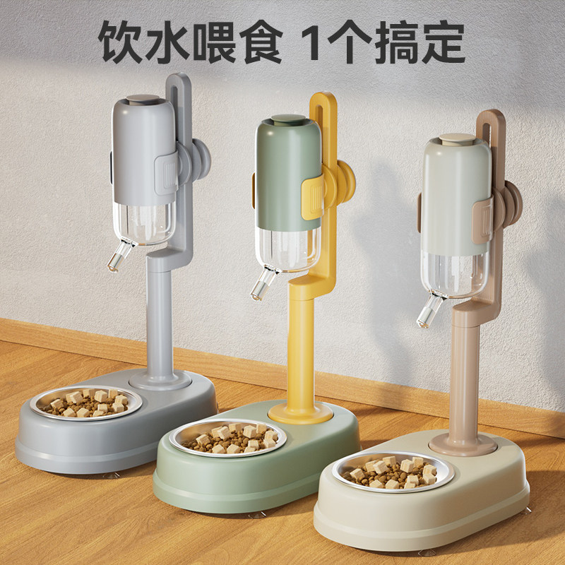 狗狗喝水器不湿嘴饮水器自动挂式比熊悬挂笼滚珠喂食碗水壶宠物