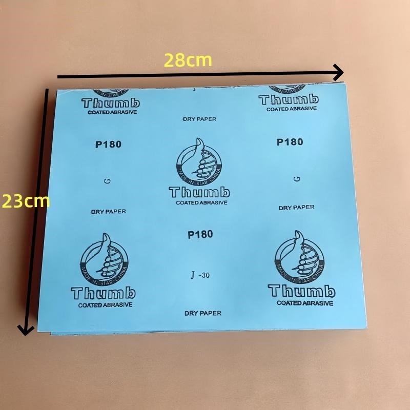 大拇指牌蓝面白砂纸家具油漆实木汽车木工工具金属打磨抛光干砂纸