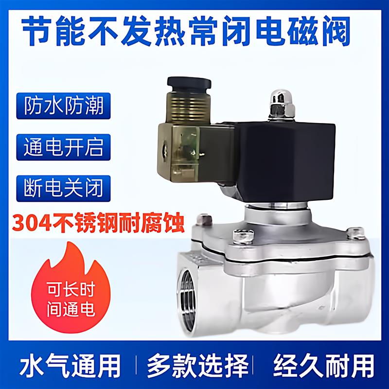防水长时间通电电磁阀户外304不锈钢电磁控制阀水阀DN15 220v 24V