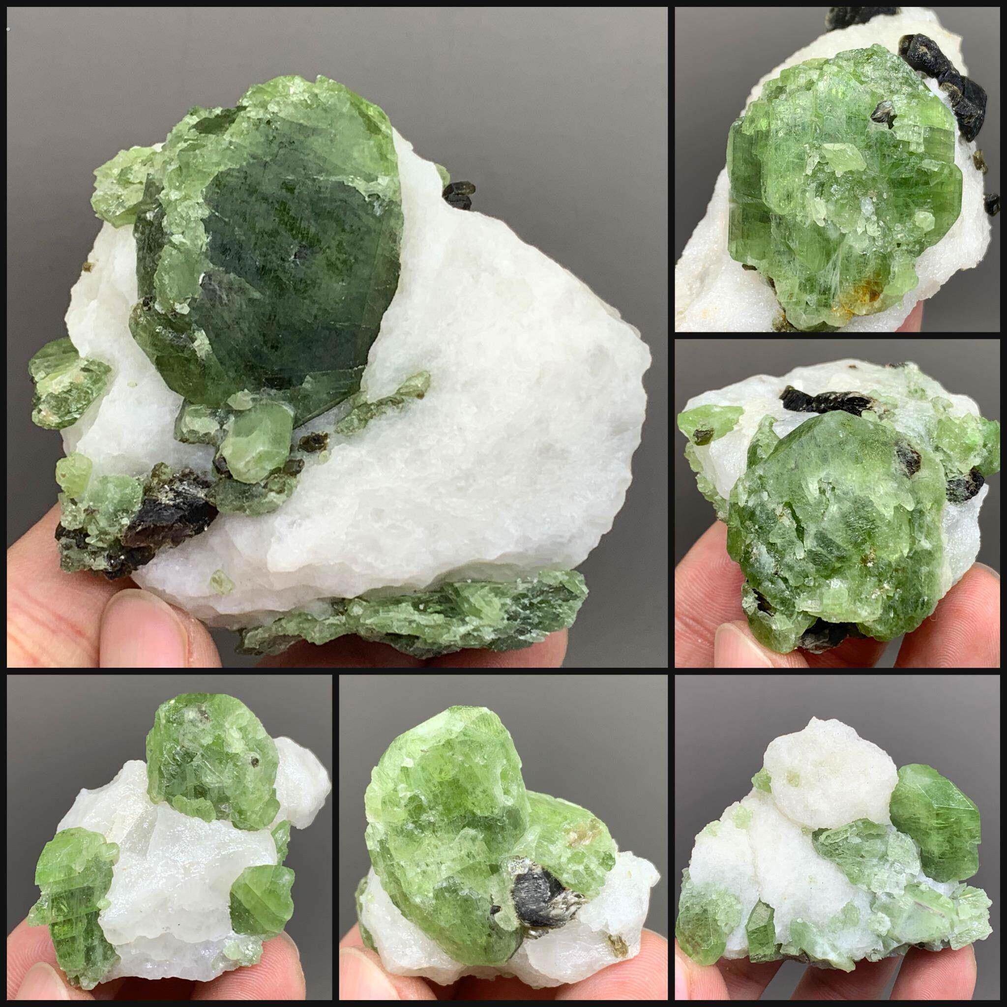 透辉石 云母 石英 共生 天然矿物晶体矿石标本收藏观赏