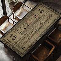 Ancient gambling house tablecloths with large and small dice, leather table MATS, waterproof, stain-resistant, oil-resistant and dirt-resistant coffee table MATS, mahjong tables thumbnail 3