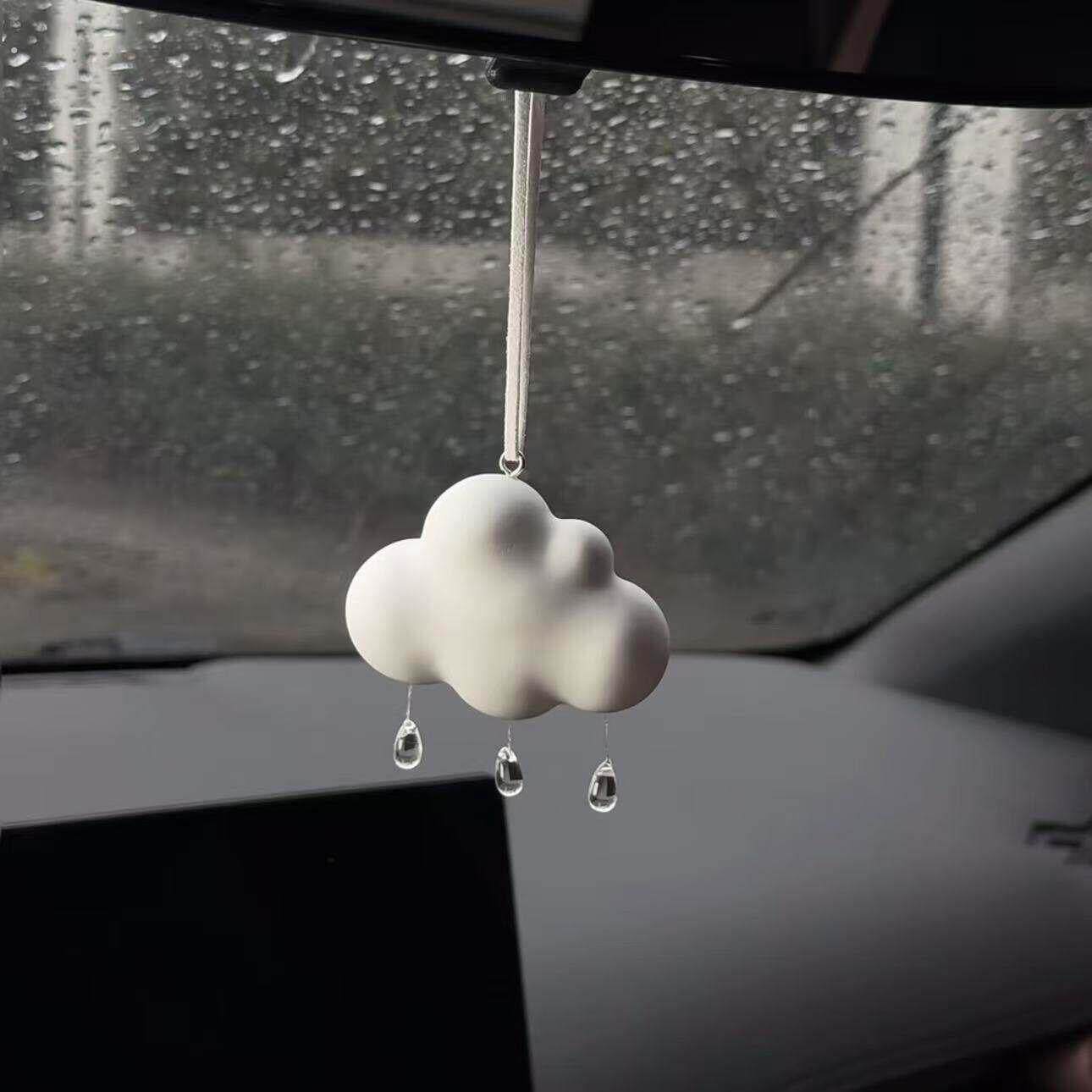 雨滴云朵汽车车载香薰挂件持久淡香氛车内装饰高级感香氛挂饰汽车