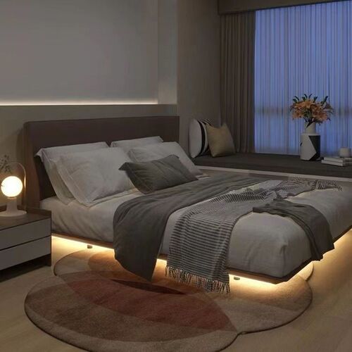 语音控制三色变光床头氛围灯卧室睡眠台灯悬浮床led自粘灯带壁画