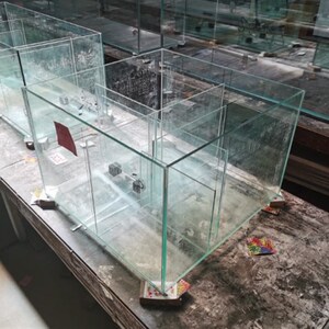 金品专用金鱼缸矮缸水族箱金晶超白鱼缸定做客厅底滤套装直角溢流