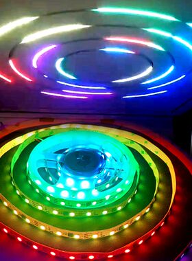 Led幻彩灯带彩色流光灯条七彩渐变线灯24V音乐灯条无主灯照明线性
