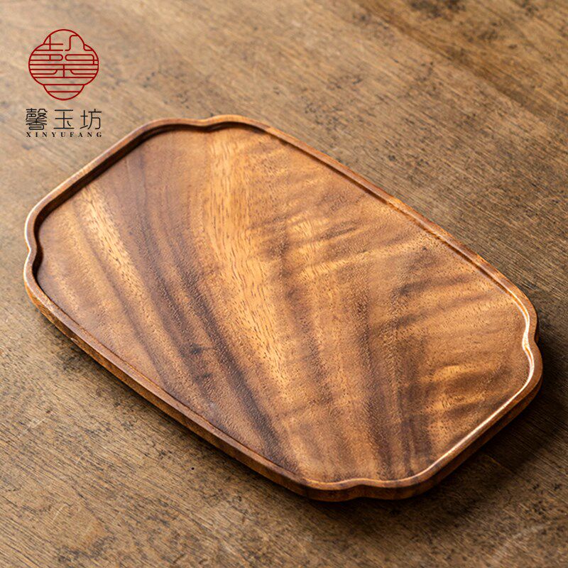 胡桃木干泡茶盘实木壶承一壶两杯茶托盘中式糕点茶点盘木头收纳盘