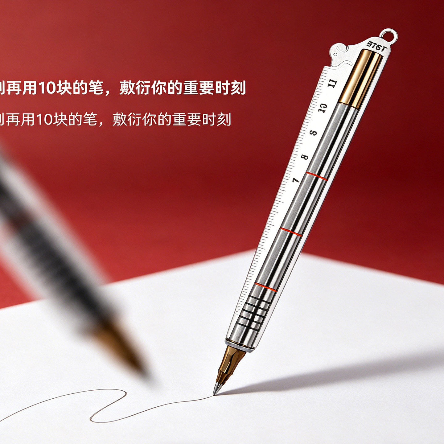 BTST全金属笔身签字笔钛金灰笔笔仓笔生日礼物笔情侣笔尺子笔至美笔专注书写笔创意笔犬系列笔握感舒适