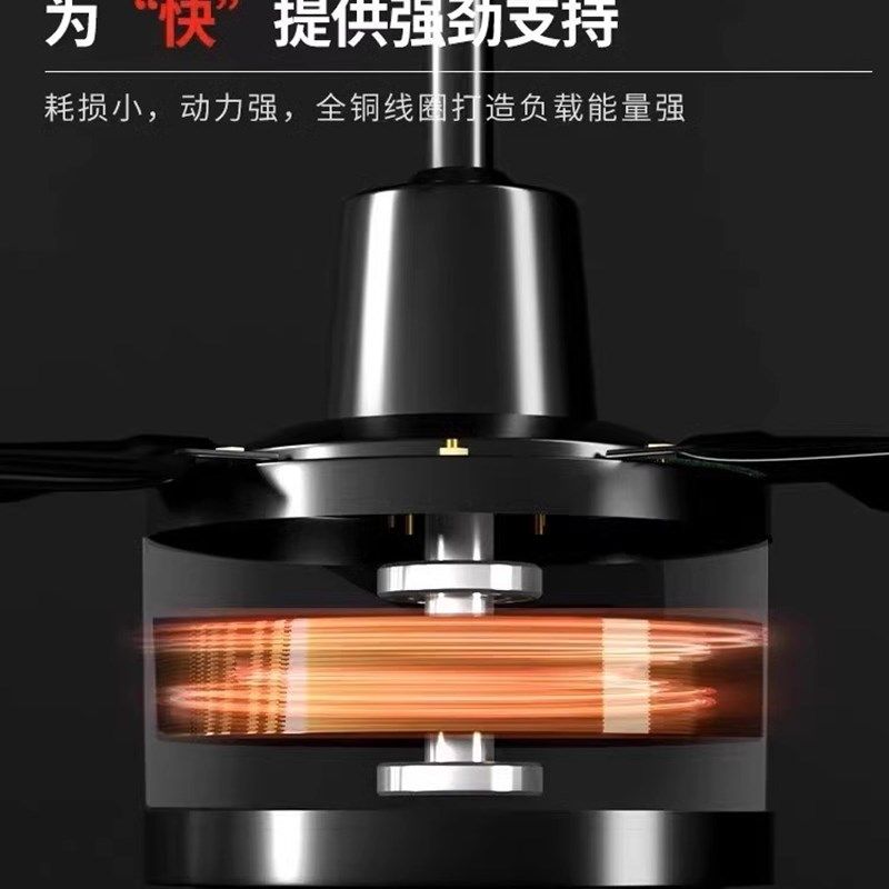 日彩吊扇家用客厅宿舍工业吊顶电风扇餐厅大风力48寸56寸黑色吊扇