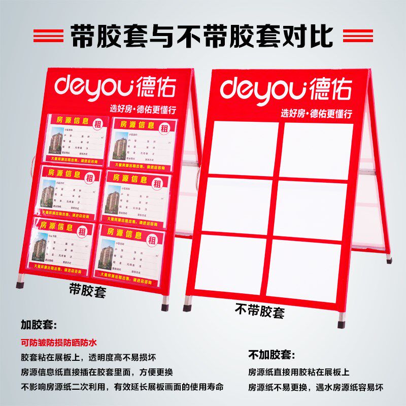 乐有家中介房源展板人字展示牌户外驻守板水牌海报架双面水牌房产
