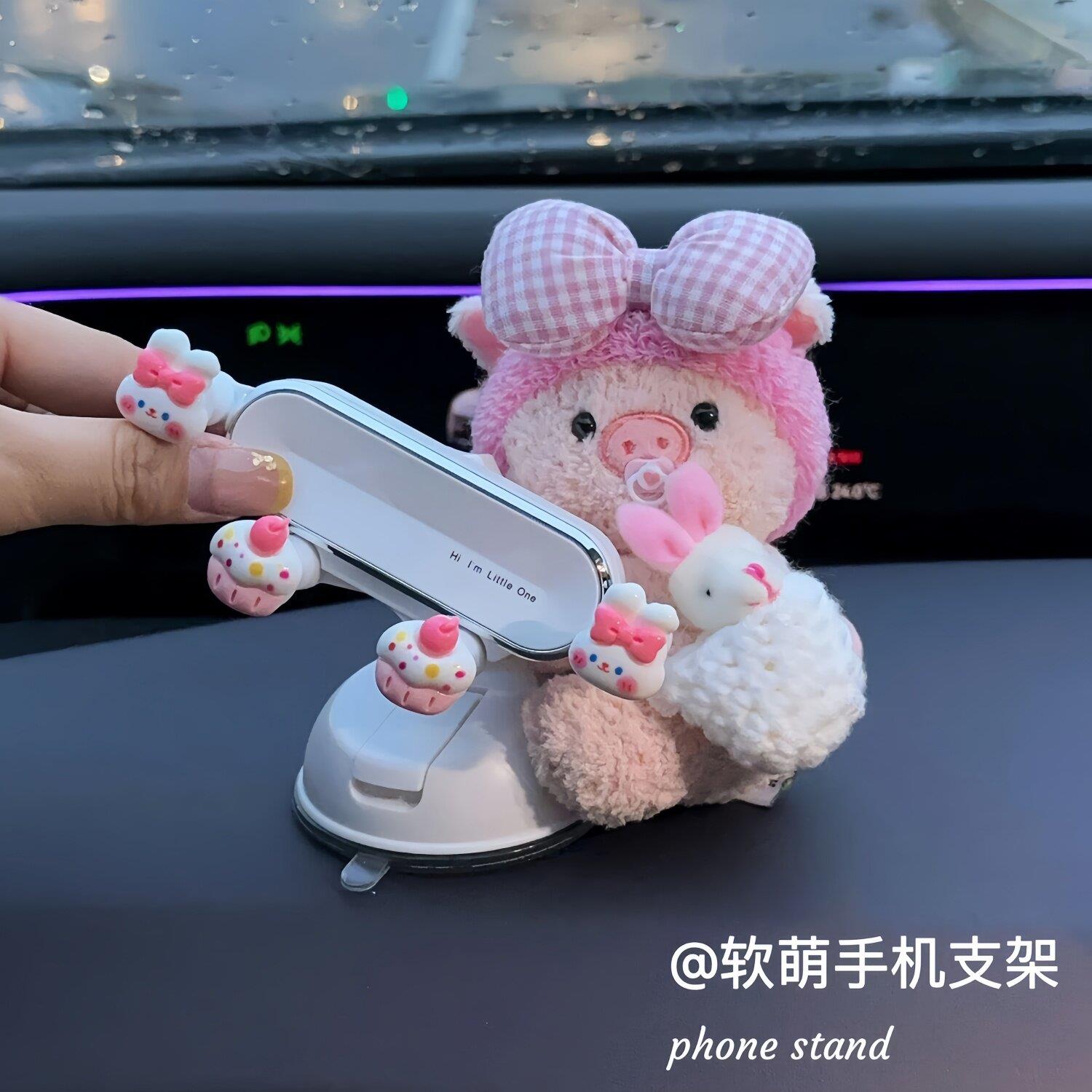 车载手机支架新款真空吸附吸盘三轮车上高级导航汽车内饰女生可爱