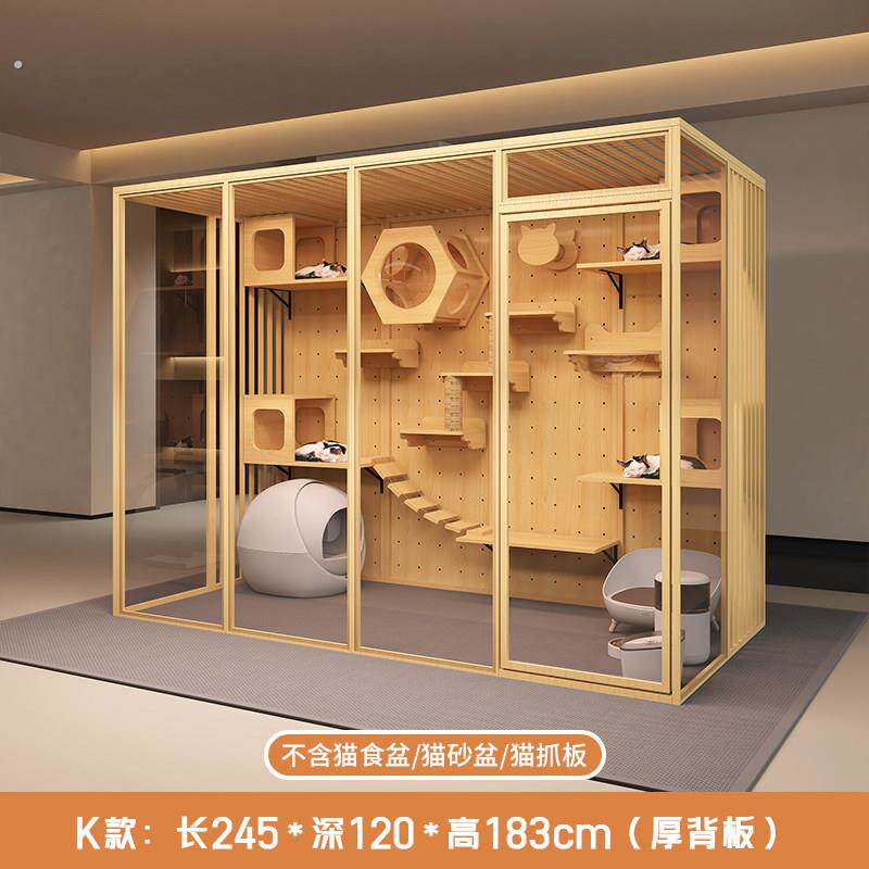 全景玻璃猫别墅 室内大型猫笼 可定制豪华猫房 多只猫共用猫屋