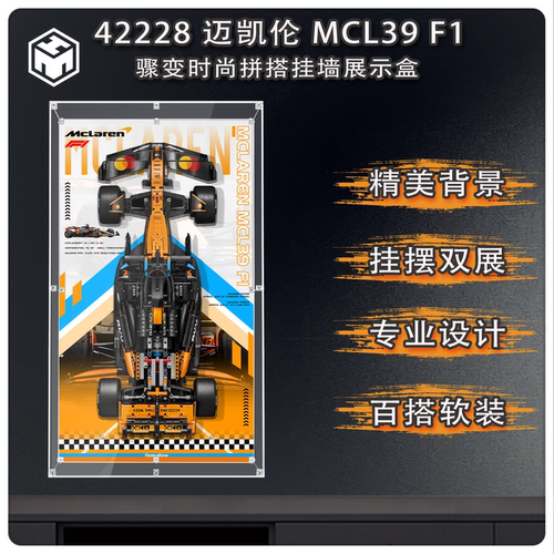 适用乐高42228迈凯伦展示背板