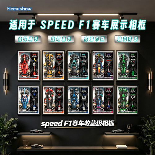 乐高F1赛车上墙相框防尘展示盒